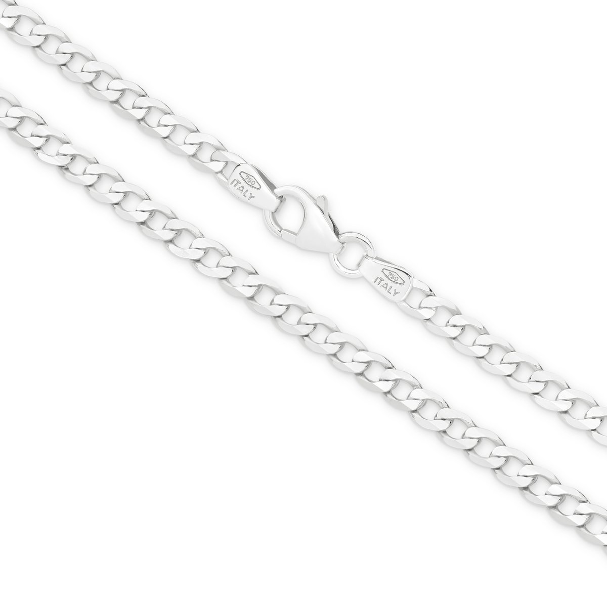 White Gold Flat Curb 3.06mm Chain