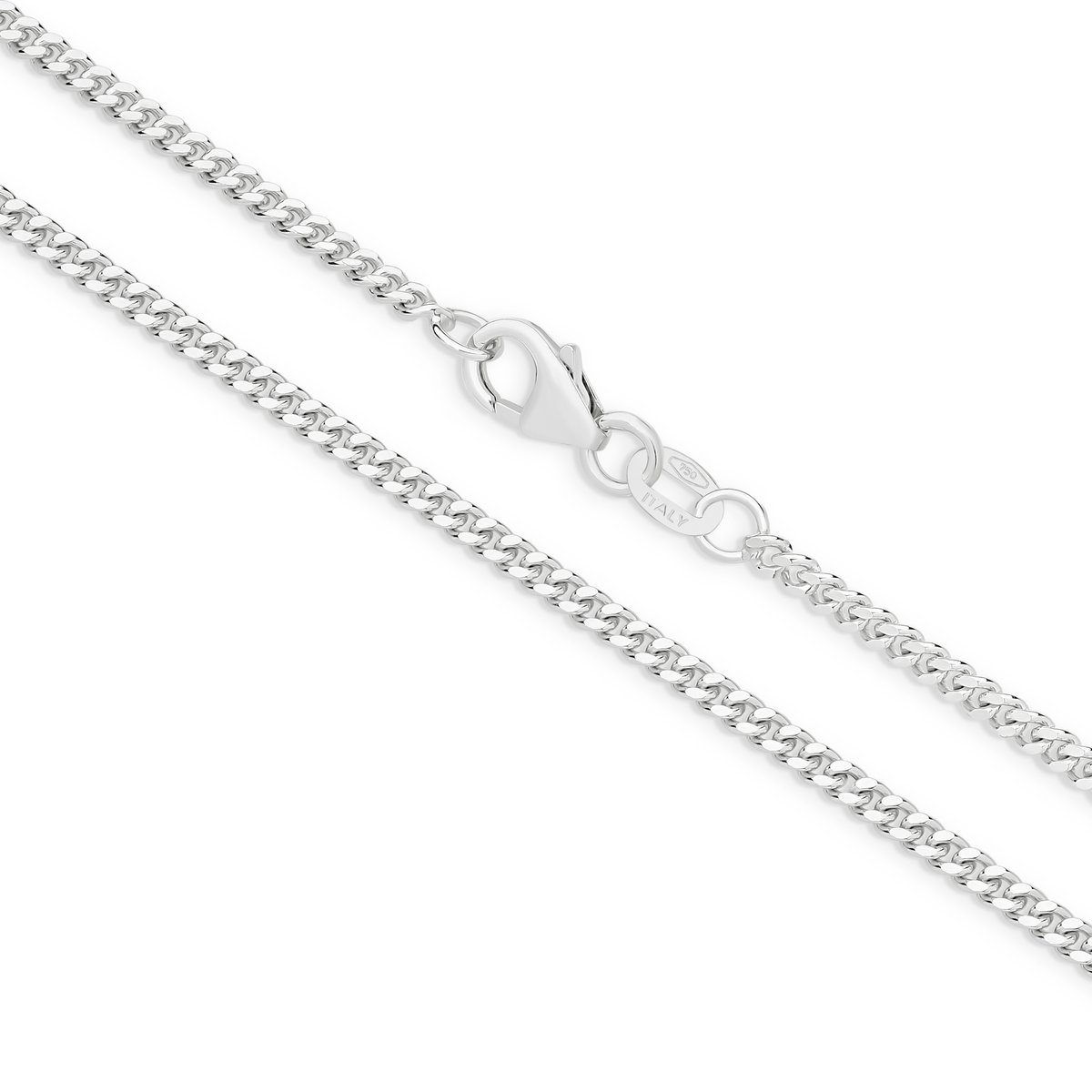 White Gold Diamond Cut Curb 2.16mm Chain